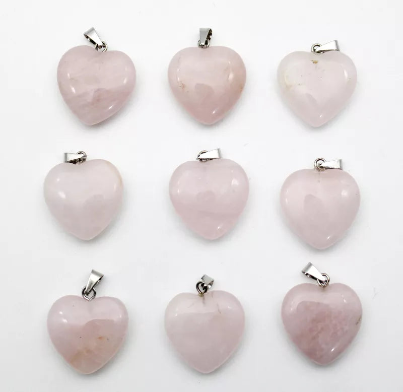 16MM Natural stone heart pendants for diy jewelry making - Earrings/necklaces etc (15pcs)