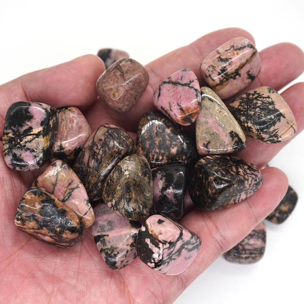 Natural Pink/Black Rhodonite Healing Crystal Energy Stone Bulk Gemstone