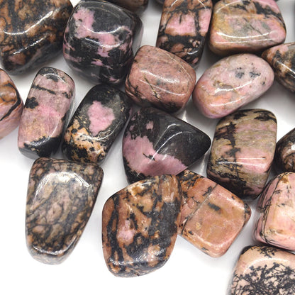 Natural Pink/Black Rhodonite Healing Crystal Energy Stone Bulk Gemstone