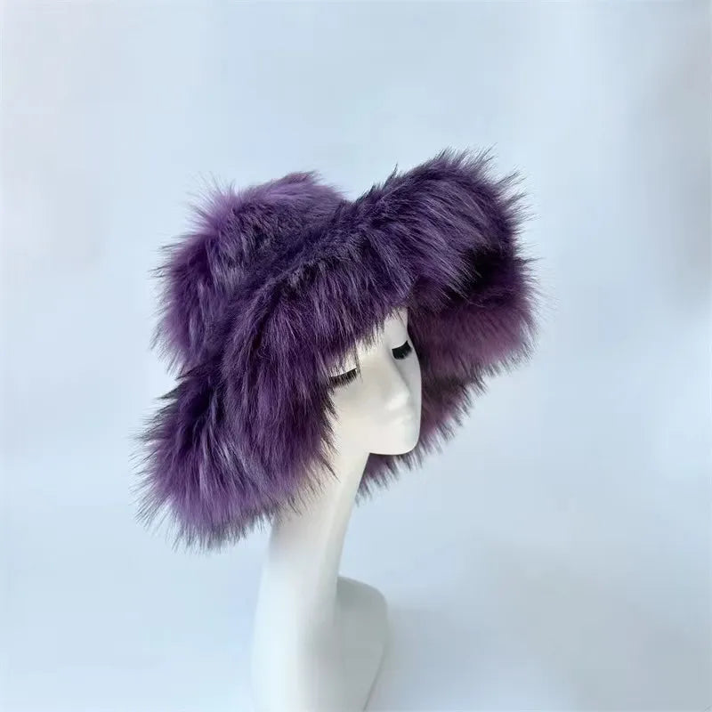 Harajuku Girl "Shag" Faux Fur Bucket Hat