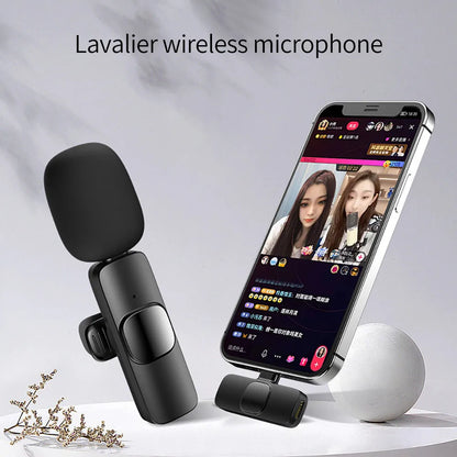 Noise Cancelling Audio Video Recording Mini Mic for iPhone Android (Wireless)