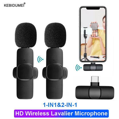 Noise Cancelling Audio Video Recording Mini Mic for iPhone Android (Wireless)