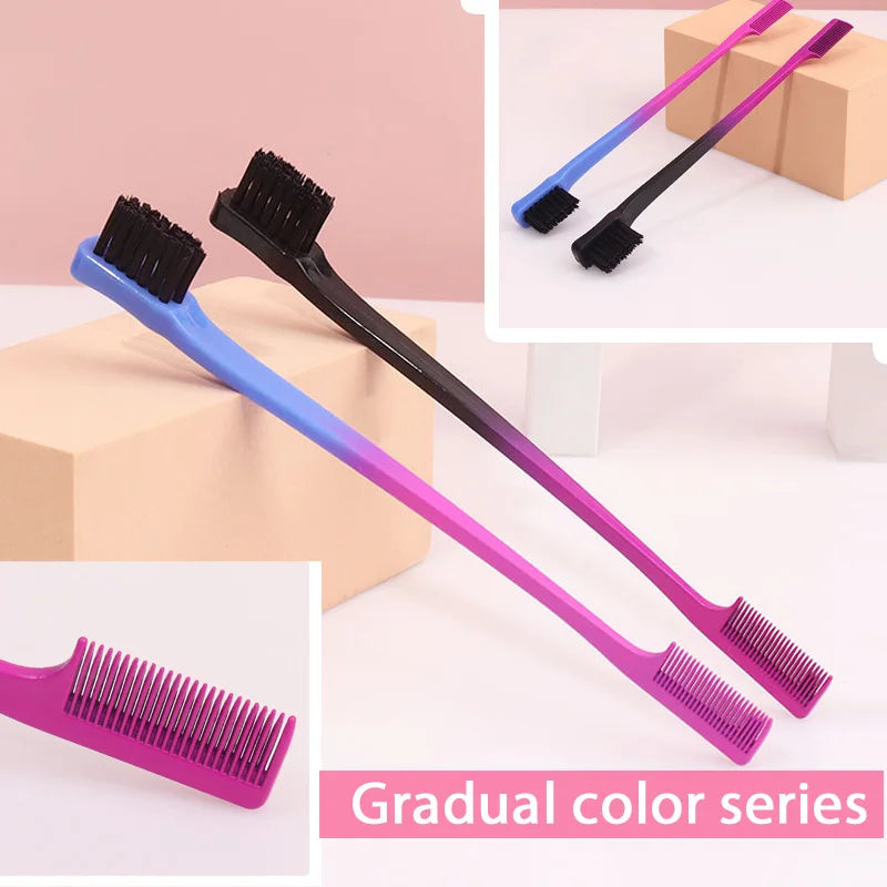 Double Sided Glitter/Solid Color Pintail Hair Styling Edge Brush